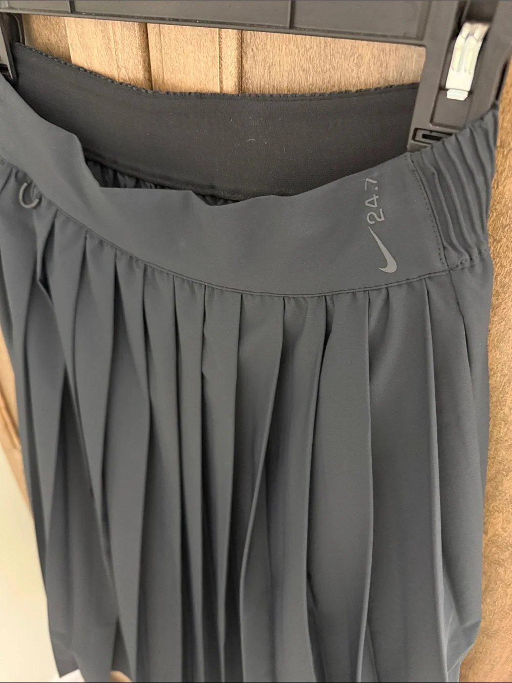 Nike 24.7 Perfect Stretch Dri Fit UV Protection High Rise Pleated Skirt Black